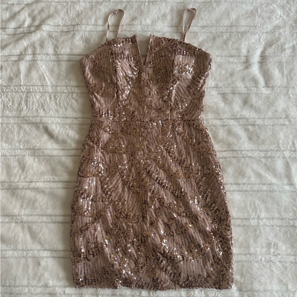 Emerald Sundae Blush Sequin Dress